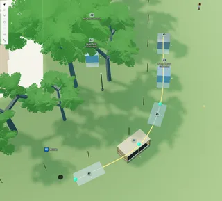 Alignment paths for lining up plots and stalls