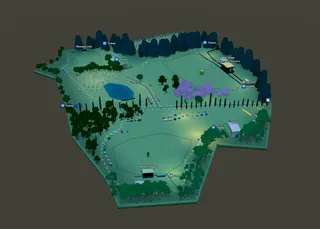 Festival string lights and overhead lighting on your map