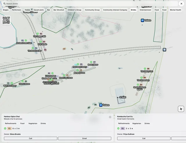 Real-time event site map